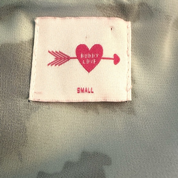 Buddy Love Muted Light Blue Sheath V-Neck Fully Lined Dress Black Animal Print - Picture 3 of 5